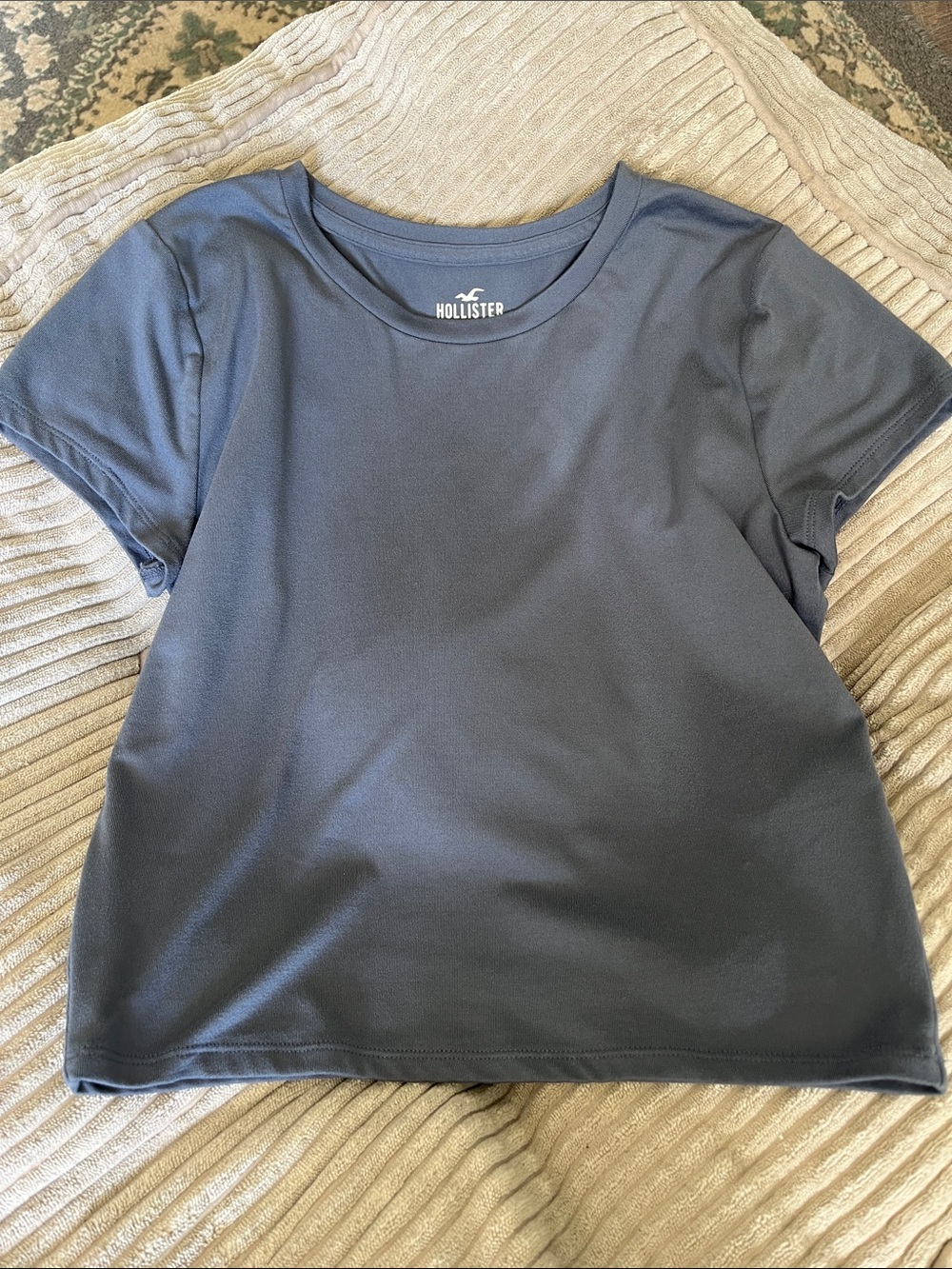 Hollister Women's Short-Sleeve Crewneck Top in Slate Blue